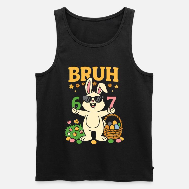Bruh Cool Easter Bunny 67 - Men's Premium Organic Tank Top - black