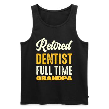 Retired Dentist Grandpa Vintage Typography - Männer Premium Bio Tank Top - Schwarz - Vorne - AI Model Male 178 light (178cm)