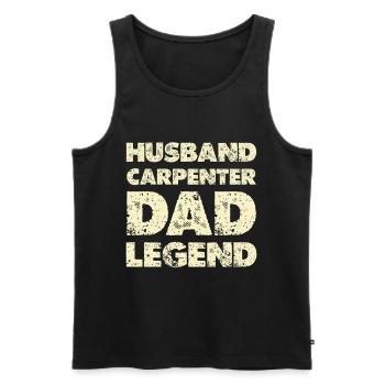 Husband Dad Legend Carpenter - Men's Premium Organic Tank Top - black - Front - AI Model Male 178 light (178cm)