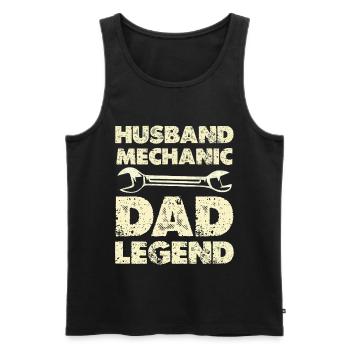 Husband Mechanic Dad Legend - Männer Premium Bio Tank Top - Schwarz - Vorne - AI Model Male 178 light (178cm)