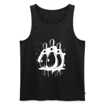 Bowling - Men's Premium Organic Tank Top - black - Front - AI Model Male 178 light (178cm)