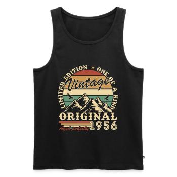 1956 Vintage Rétro Cadeau D'anniversaire - Débardeur bio Premium Homme - noir - Devant - Michal (187cm)