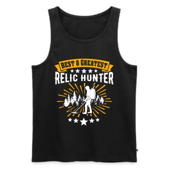 Recherche de reliques du Chercheur de Reliques - Débardeur bio Premium Homme - noir - Devant - AI Model Male 178 light (178cm)