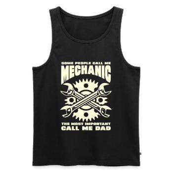 Mechanic Dad Saying - Men's Premium Organic Tank Top - black - Front - AI Model Male 178 light (178cm)