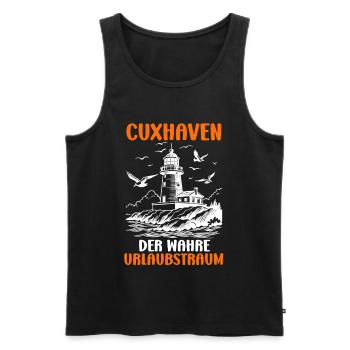 Cuxhaven THE TRUE HOLIDAY DREAM Fun - Men's Premium Organic Tank Top - black - Front - Michal (187cm)