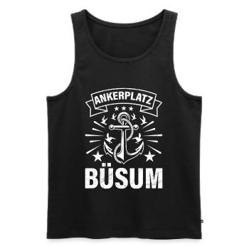 Nordsee Wattenmeer ANKERPLATZ BÜSUM Lustiges - Männer Premium Bio Tank Top - Schwarz - Vorne - AI Model Male 178 light (178cm)