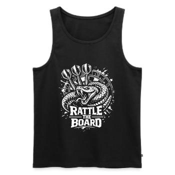 Darts | Rattle the Board , Klapperschlange - Men's Premium Organic Tank Top - black - Front - AI Model Male 178 light (178cm)