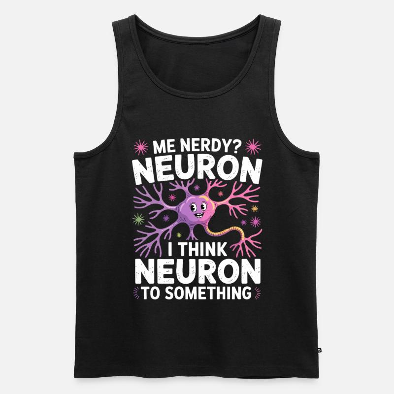 Me Nerdy? Neuron Wortwitz - Männer Premium Bio Tank Top - Schwarz