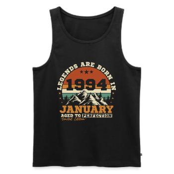 Januar 1994 Vintage-Retro-Geburtstagsgeschenk - Männer Premium Bio Tank Top - Schwarz - Vorne - Michal (187cm)