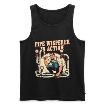 Rohrleger Rohrleitungsbauer Pipe Whisperer - Männer Premium Bio Tank Top - Schwarz - Vorne - AI Model Male 178 light (178cm)