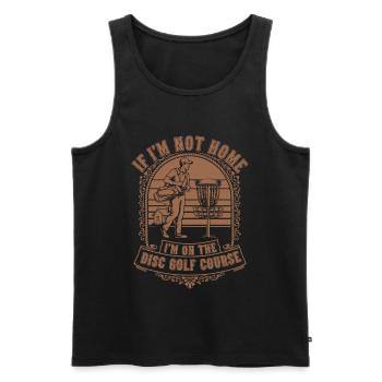 Wenn ich nicht zu Hause bin, bin ich auf dem Disc Golf Course - Männer Premium Bio Tank Top - Schwarz - Vorne - AI Model Male 178 light (178cm)