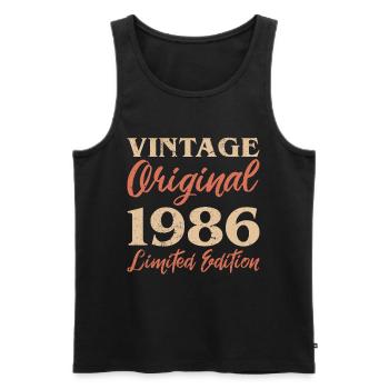 Vintage Original 1986 Limited Edition Anniversaire - Débardeur bio Premium Homme - noir - Devant - Michal (187cm)