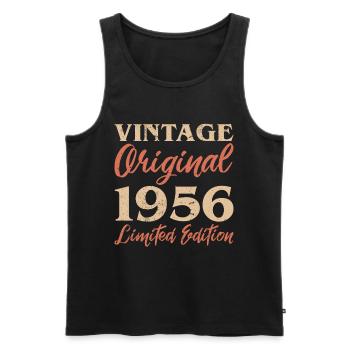 Vintage Original 1956 Limited Edition Jubiläum - Männer Premium Bio Tank Top - Schwarz - Vorne - Michal (187cm)