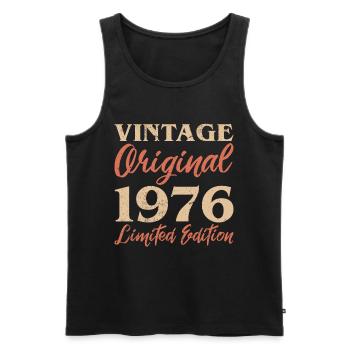 Vintage Original 1976 Limited Edition Anniversaire - Débardeur bio Premium Homme - noir - Devant - Michal (187cm)