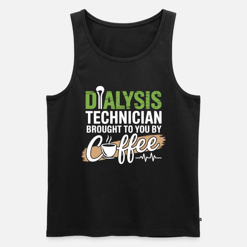 Dialyse-Techniker Kaffee Motiv - Männer Premium Bio Tank Top - Schwarz