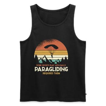 Sonnenuntergang Paragliding Motiv - Männer Premium Bio Tank Top - Schwarz - Vorne - AI Model Male 178 light (178cm)