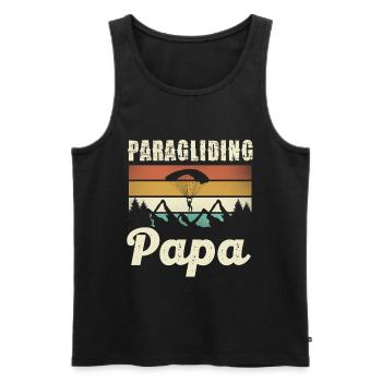 Motif du papa parapente - Débardeur bio Premium Homme - noir - Devant - AI Model Male 178 light (178cm)