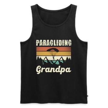 Paragliding Grandpa Retro - Men's Premium Organic Tank Top - black - Front - AI Model Male 178 light (178cm)