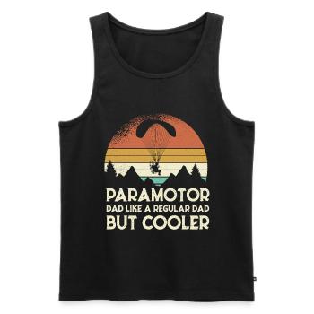 Paramotor Dad Retro Sunset - Men's Premium Organic Tank Top - black - Front - AI Model Male 178 light (178cm)