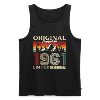 65th Birthday Original January 1961 - Men's Premium Organic Tank Top - black - Front - Michal (187cm)