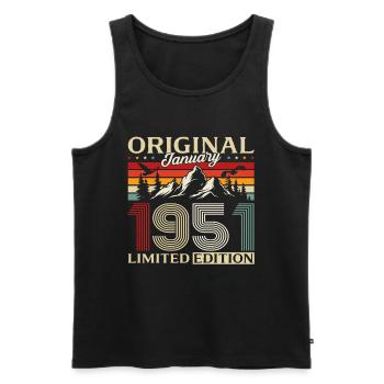 75th Birthday Original January Born 1951 - Men's Premium Organic Tank Top - black - Front - Michal (187cm)