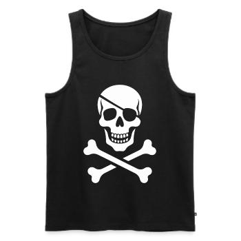 Skull and bones cross design - Men's Premium Organic Tank Top - black - Front - AI Model Male 178 light (178cm)