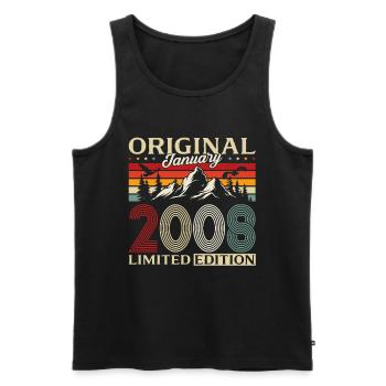 18th Birthday Original January 2008 - Men's Premium Organic Tank Top - black - Front - AI Model Male 178 light (178cm)