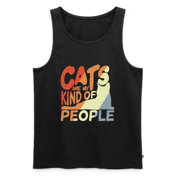 Les chats sont mon genre de personnes - Débardeur bio Premium Homme - noir - Devant - Michal (187cm)