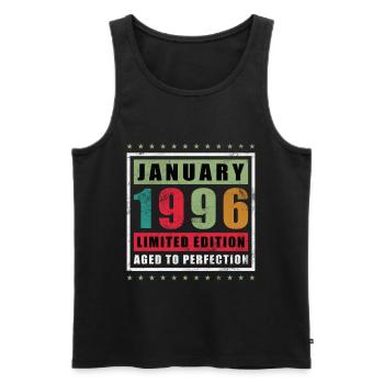 January 1996 Limited Edition - Men's Premium Organic Tank Top - black - Front - Michal (187cm)