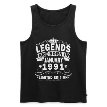 Légende du 35e anniversaire janvier 1991 - Débardeur bio Premium Homme - noir - Devant - Michal (187cm)