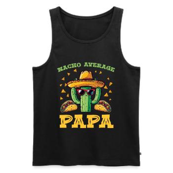 Kaktus Papa Fiesta - Männer Premium Bio Tank Top - Schwarz - Vorne - Michal (187cm)