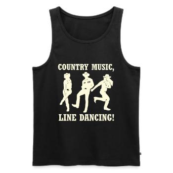 Country Line Dancing Silhouettes - Men's Premium Organic Tank Top - black - Front - AI Model Male 178 light (178cm)
