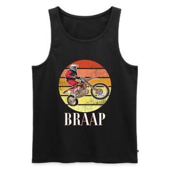 Braap de motocross - Débardeur bio Premium Homme - noir - Devant - AI Model Male 178 light (178cm)