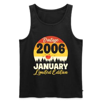 Vintage January 2006 Anniversary 2006 Retro - Men's Premium Organic Tank Top - black - Front - Michal (187cm)