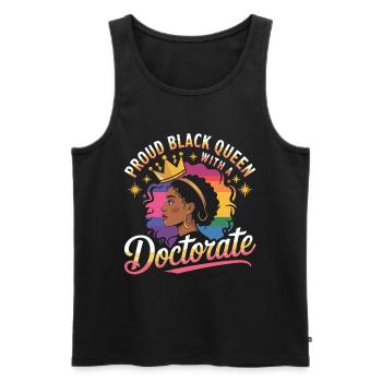 Pride Black Queen Doctotate - Men's Premium Organic Tank Top - black - Front - AI Model Male 178 light (178cm)