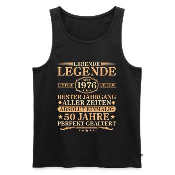 Birthday born in 1976 50 years - Men's Premium Organic Tank Top - black - Front - Michal (187cm)