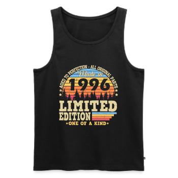 1996 Vintage Vintage Retro Birthday Gift - Men's Premium Organic Tank Top - black - Front - AI Model Male 178 light (178cm)