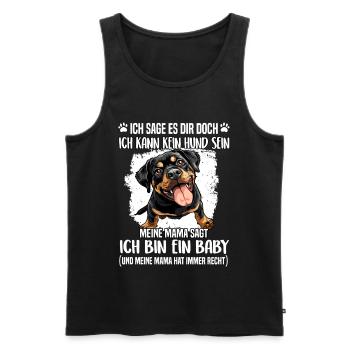Rottweiler T Gassi Hundehalter Rottweiler Mama - Männer Premium Bio Tank Top - Schwarz - Vorne - Michal (187cm)