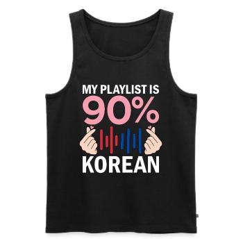 My Playlist Is 90 Percent Korean - Men's Premium Organic Tank Top - black - Front - AI Model Male 178 light (178cm)