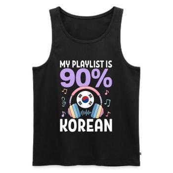 My Playlist Is 90 Percent Korean - Men's Premium Organic Tank Top - black - Front - AI Model Male 178 light (178cm)
