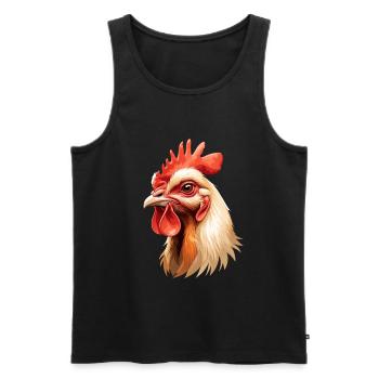 Rooster Head Color Explosion - Men's Premium Organic Tank Top - black - Front - AI Model Male 178 light (178cm)