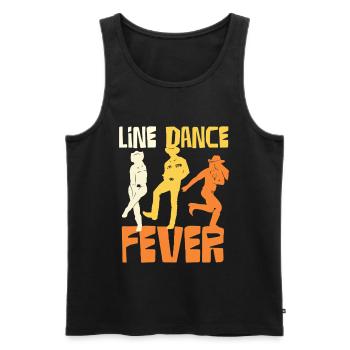 Line Dance Fever Silhouettes - Men's Premium Organic Tank Top - black - Front - AI Model Male 178 light (178cm)