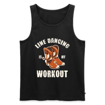 Line Dance Workout Schuhe - Männer Premium Bio Tank Top - Schwarz - Vorne - AI Model Male 178 light (178cm)