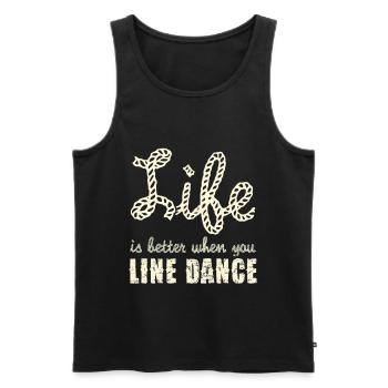 Line Dance Joie de vivre Rope Font - Men's Premium Organic Tank Top - black - Front - AI Model Male 178 light (178cm)