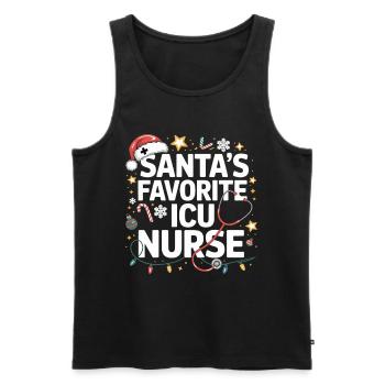 Santa ICU Nursing Heroine - Men's Premium Organic Tank Top - black - Front - AI Model Male 178 light (178cm)