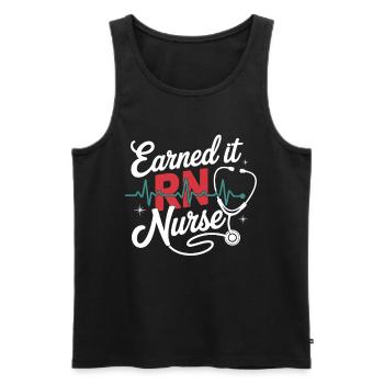 Earned it RNurse - Men's Premium Organic Tank Top - black - Front - AI Model Male 178 light (178cm)