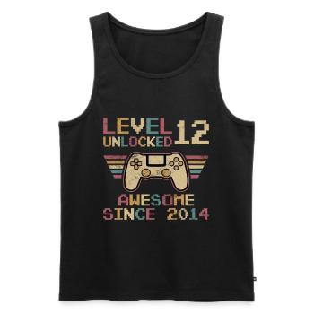 LEVEL 12 UNLOCKED 12TH BIRTHDAY GAMER - Men's Premium Organic Tank Top - black - Front - Michal (187cm)