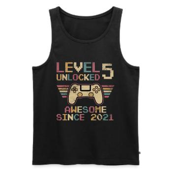 5th Birthday 5 Years Level 5 Birthday Gift - Men's Premium Organic Tank Top - black - Front - AI Model Male 178 light (178cm)