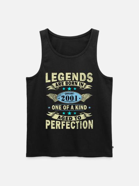 25. Geburtstag Original Januar Jahrgang 2001 - Männer Premium Bio Tank Top - Schwarz