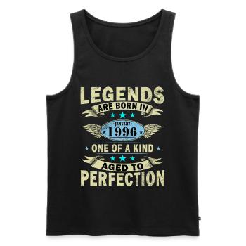 Legenden-wurden-im-Januar-1996-geboren - Männer Premium Bio Tank Top - Schwarz - Vorne - Michal (187cm)
